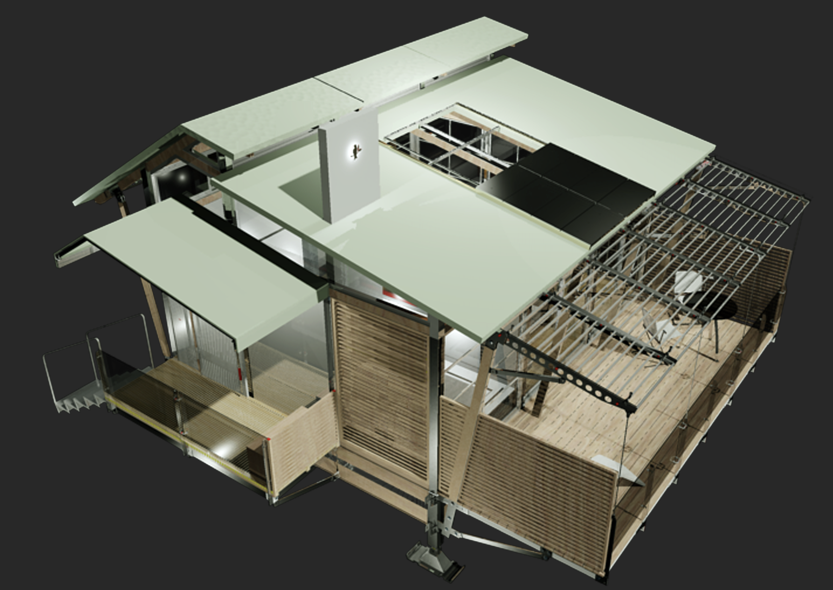 野荷塘移動式居所 - 3D結構渲染圖