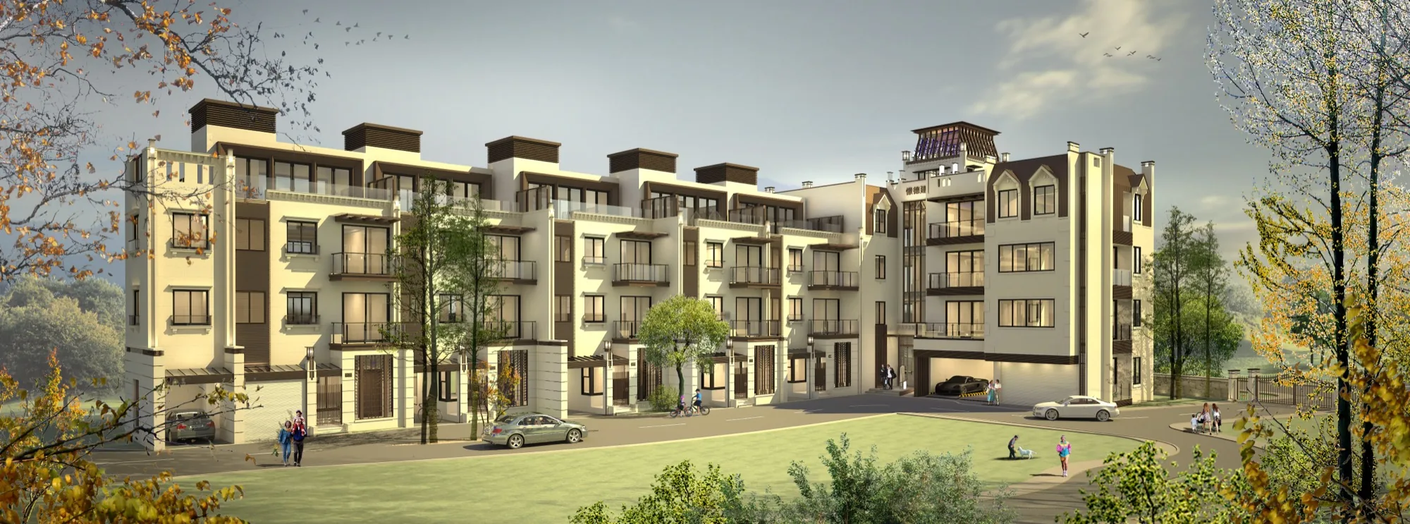 憬德建設聯合住宅開發案連棟住宅街景透視圖